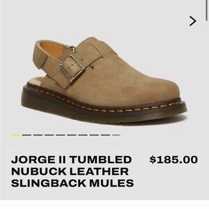 JORGE II TUMBLED NUBUCK LEATHER SLINGBACK MULES - size 6 US. BRAND NEW